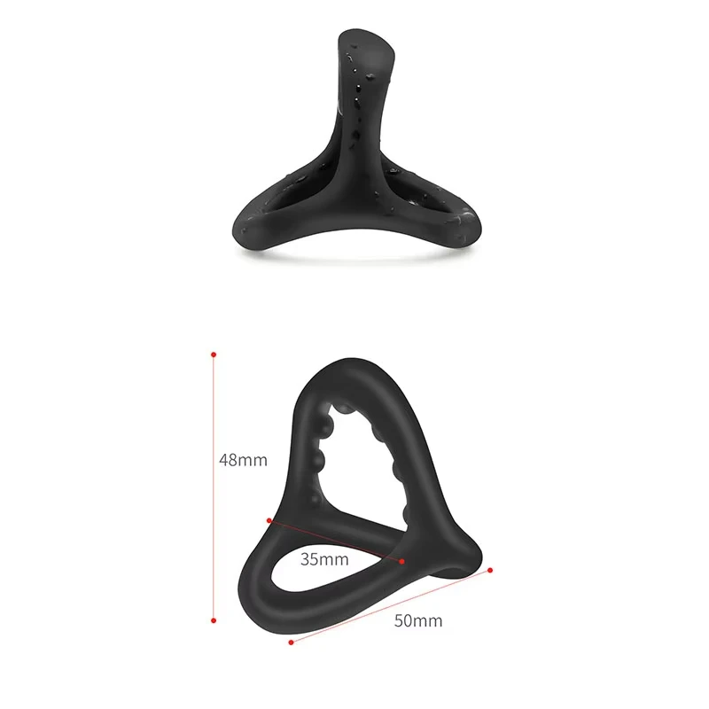 سيليكون حلقات القضيب خاتم الديك الانتصاب تعزيز الثلاثي القضيب الدائري مع تدليك الخرز تأخير القذف الجنس لعب للرجال