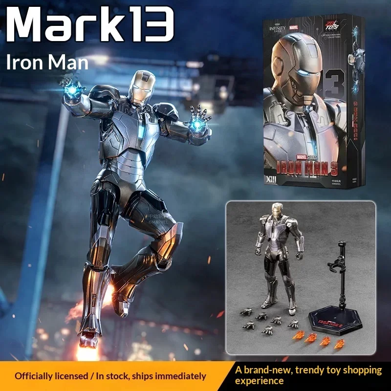 Zd Toys Iron Man Mk13 Action Figure Desktop Display Statue Ornament Movable Joints Collectible Model Toy Creative Birthday Gift