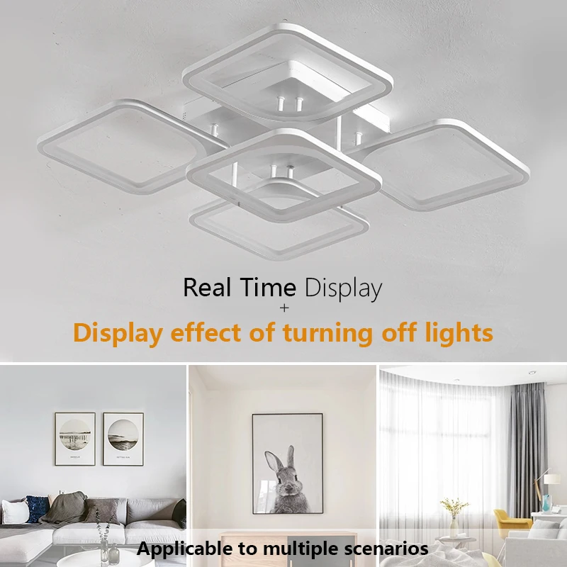 Indoor lighting living room ceiling chandelier smart remote control dimmer bedroom suction ceiling light kitchen chandelier led