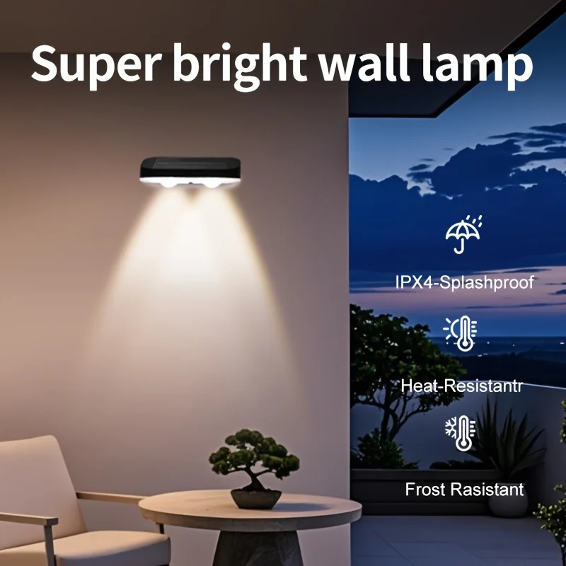 

6 Packs Solar Fence Lights 3 Corols LED Waterproof Solar Lamp Outdoor Auto On/off for Patio Backyard Deck Fence Railing Garden