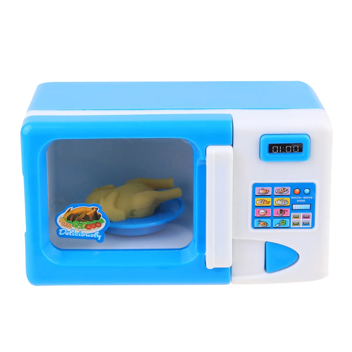 

Children Pretend Simulation Home Appliances Blue Microwave Educational Playset Kids Imagination Party Gifts Learning Fun