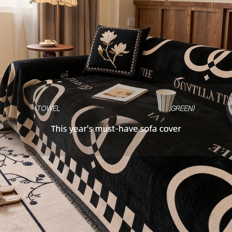 Vintage Chenille High-End-Sofabezug, Stoff, universell für alle Jahreszeiten, Sofa-Handtuch, einteilige, vollständig abdeckende Decke, schmutzabweisend