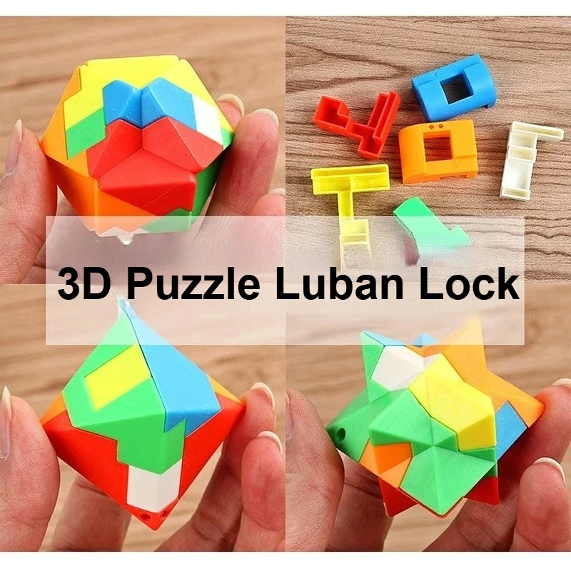 พวงกุญแจปริศนาลูบัน 3 มิติ เกมฝึกสมอง ลูกบาศก์มินิมหัศจรรย์ ของเล่นเสริมพัฒนาการทางปัญญาสำหรับเด็กและผู้ใหญ่ ช่วยคลายเครียด
