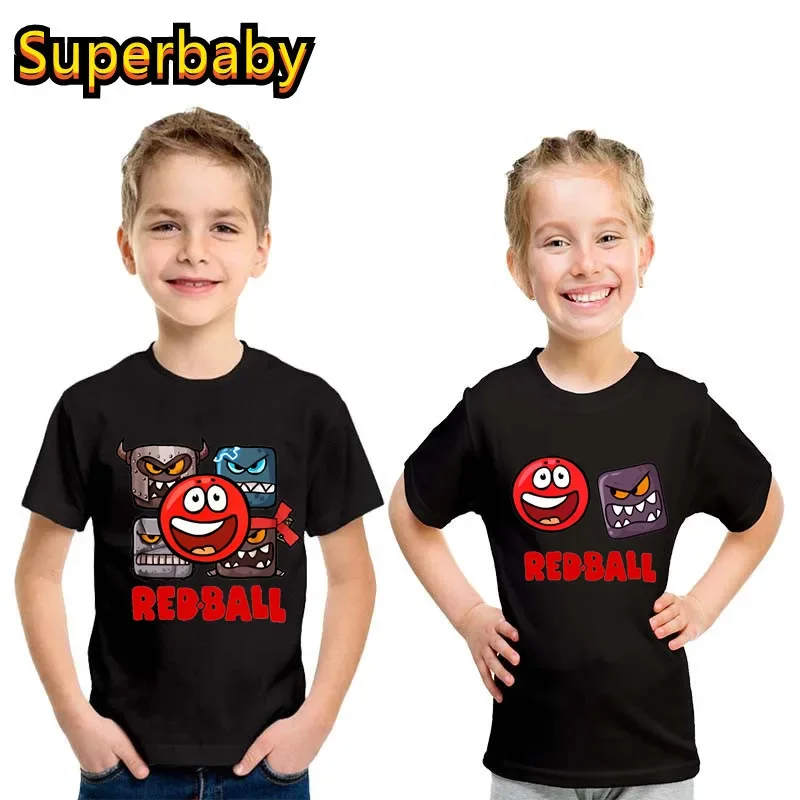 Hot Sale Red Ball 4 Print Cartoon Kids T-shirt Funny Baby Boys Girls Clothes Summer Casual Children Cotton Short Sleeve T shirt