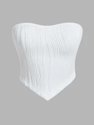Women Summer Strapless Crop Tube Top Sexy Y2K Clothes Sleeveless Off The Shoulder Tank Top Streetwear Club Party 2024