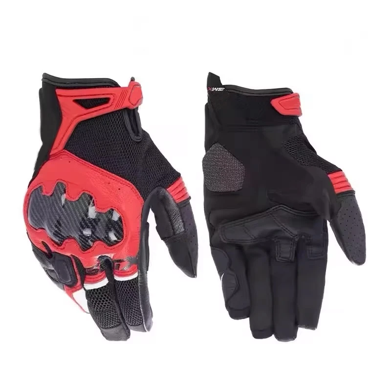 Alpines Motorcycle Riding Motocross Racing Gloves Smx R Carbon Vented Leather Drop Resistance Touch Screen Guantes Luvas