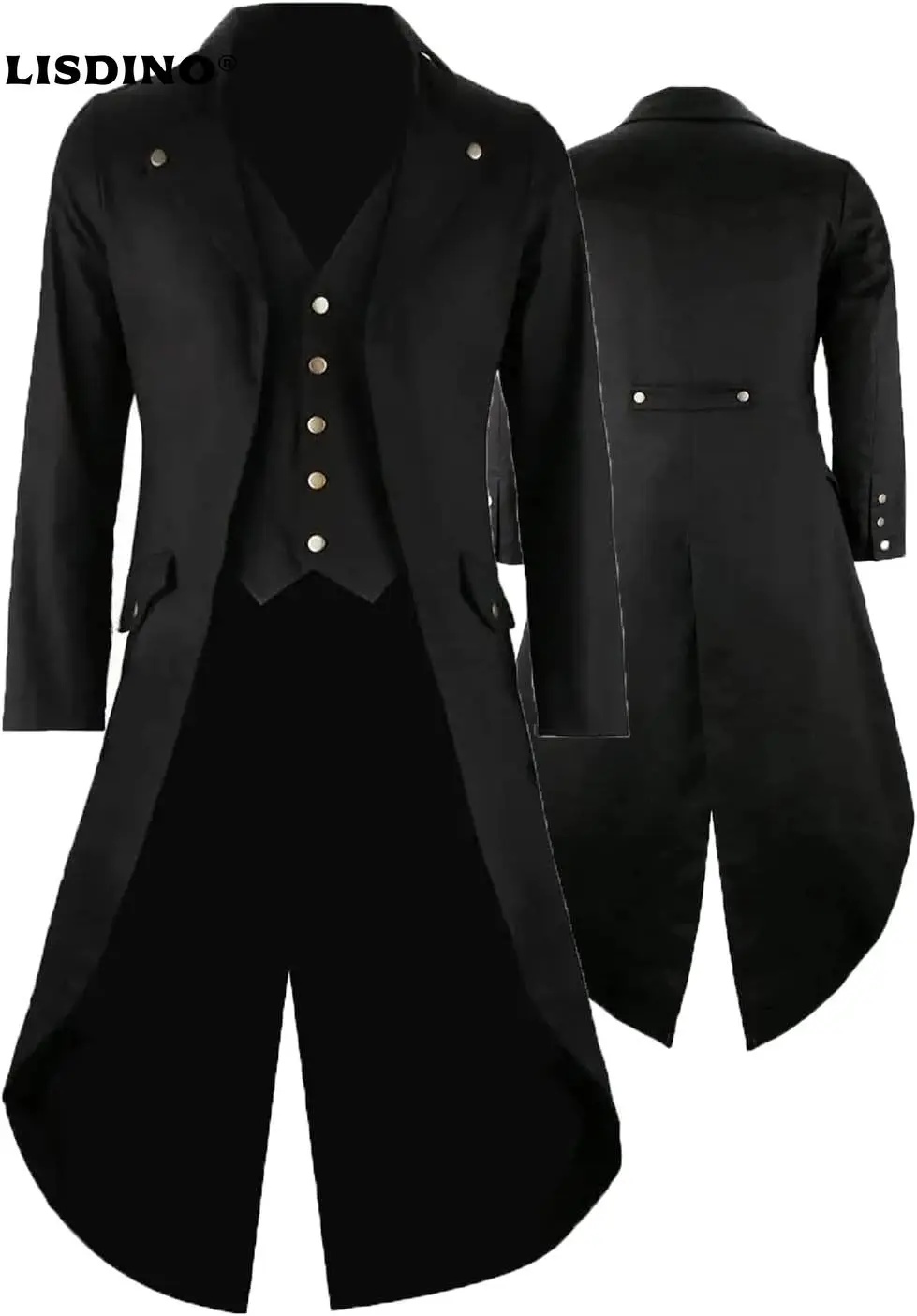 

H&ZY Men's Steampunk Vintage Tailcoat Jacket Gothic Victorian Frock Coat Uniform Halloween Costume