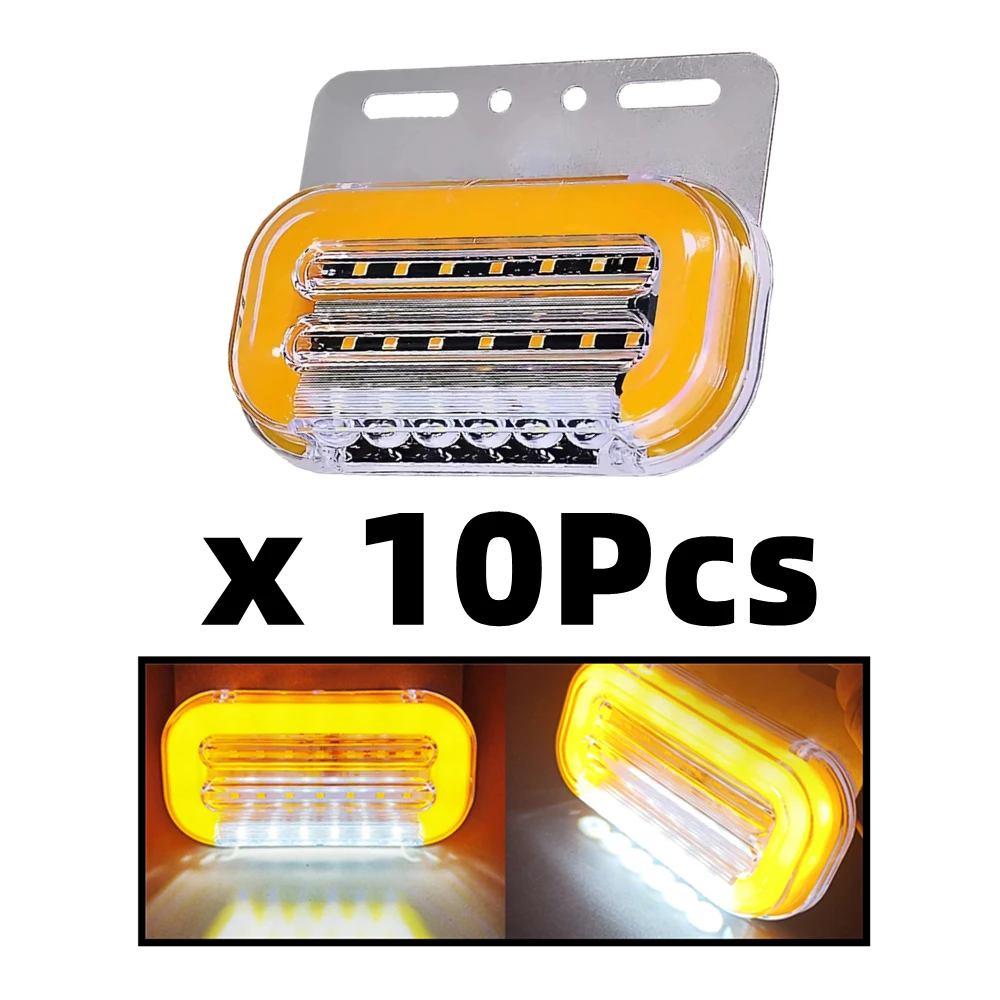 10Pcs Truck Sidelight 12V 24V Parking Lights Trailer Side Marker Lights Cargo Car Clearance Lamp Flashlight Dynamic