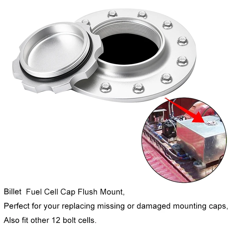 Universal Aluminum 12 Bolt Fuel Cell Cap Mount Oil Tank Cover For Fuel Surge Tank Car Accessories