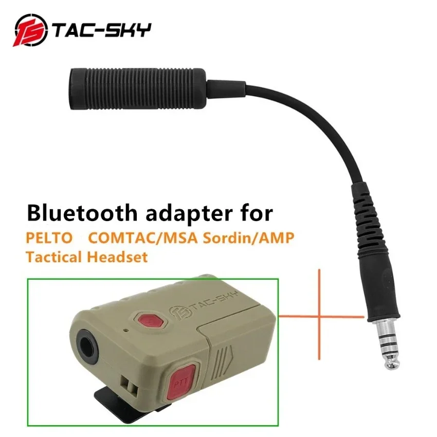 TAC-SKY Tactical Headset Bluetooth Adapter for PELTO COMTAC/MSA Sordin/AMP/TCI/TEAHEADSET/Airsoft Shooting Headphone