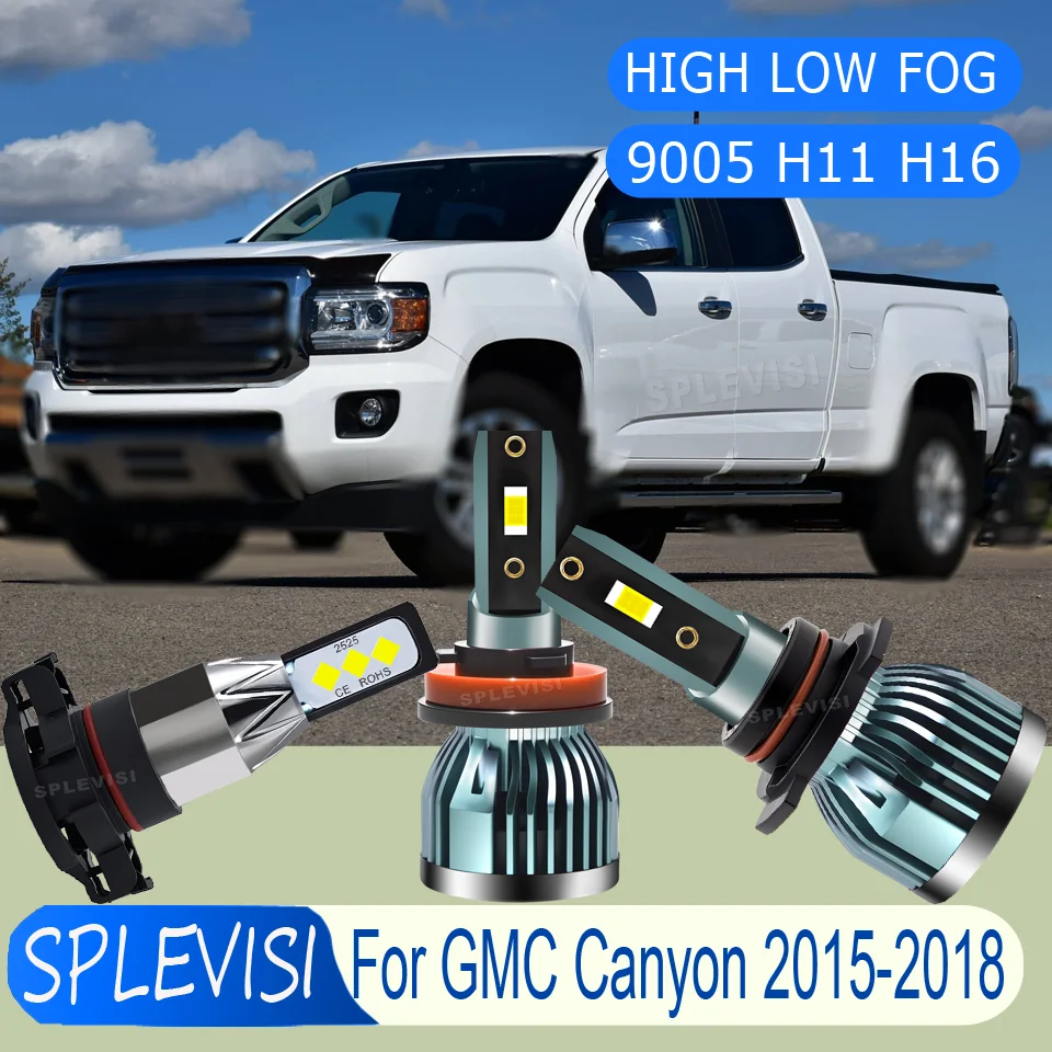 

LED No Tools Needed All-Aluminum Housing Lightweight & Strong Headlight HI/LOW beam foglight For GMC Canyon 2015 2016 2017 2018