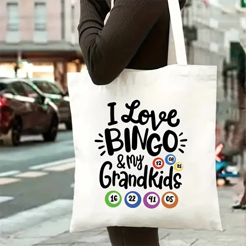 Bingo Pattern Women Shoulder Bag Harajuku Kawaii Shopper Shopping