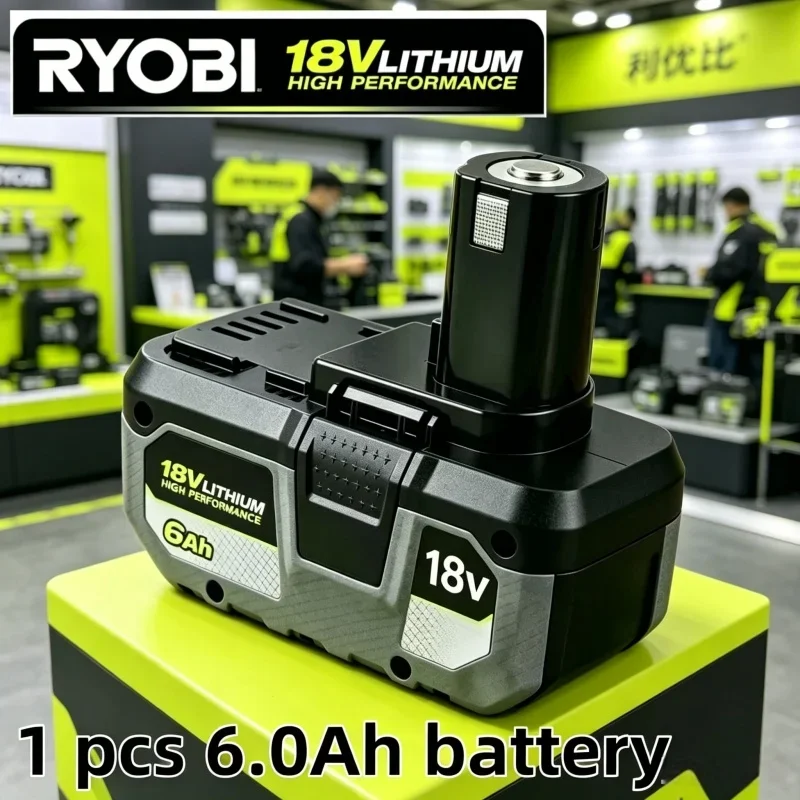 RYOBI 18V 8.0Ah Genuine Rechargeable Battery, High Capacity Stable Performance No Memory Effect Compatible P104 P107 P108 P109