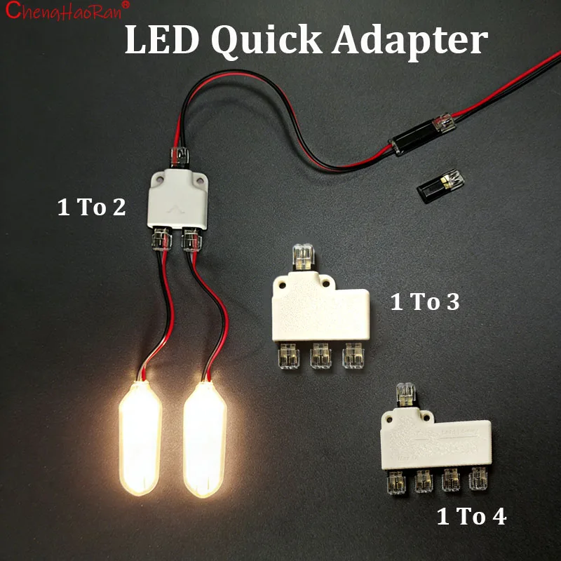 

ChenghaoRan 1/2Set Wire Splitter Connector 18~22AWG Quick Splice Crimp Terminals LED 2P D2 Pluggable Electrical Junction Box