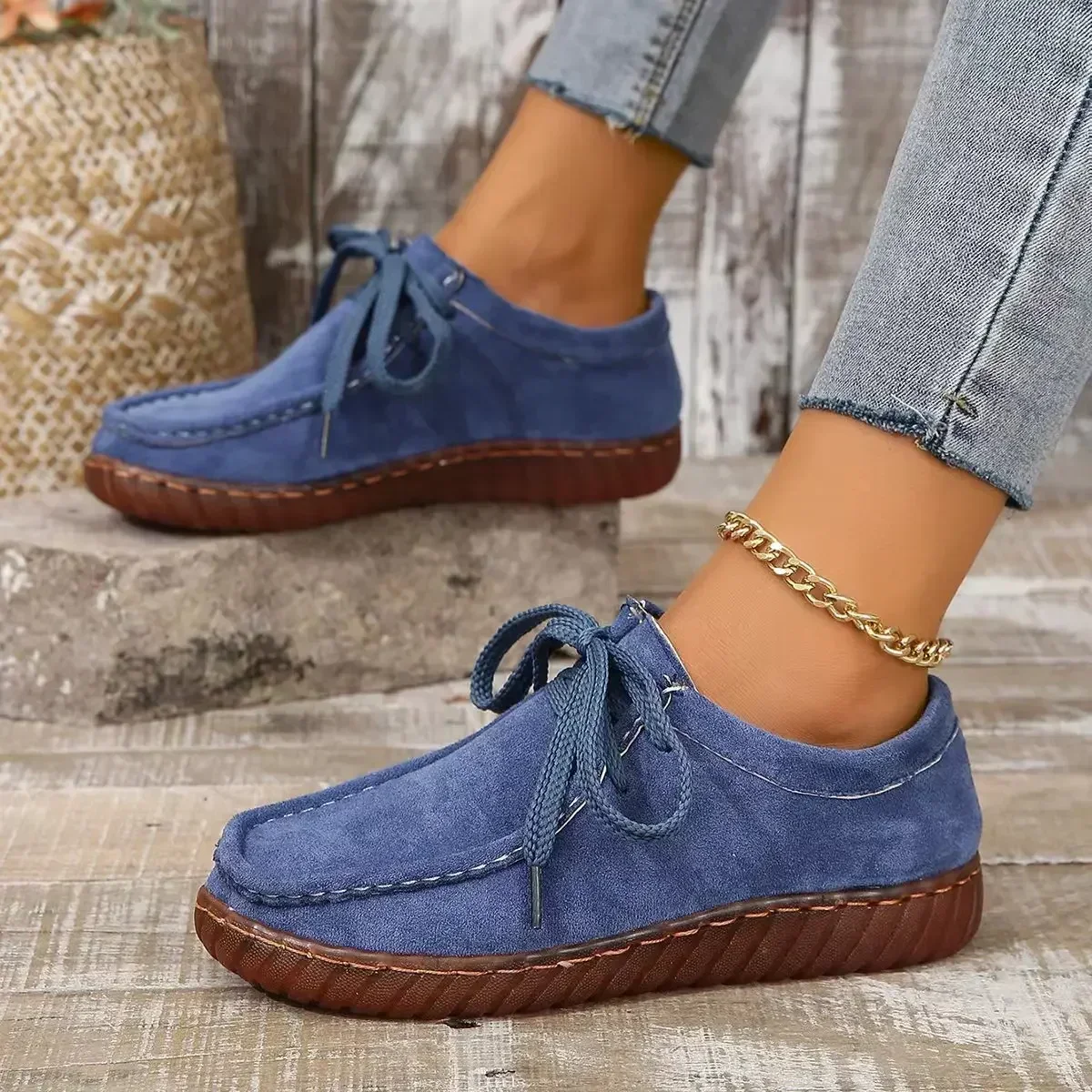 Women Shoes  Flat Lace Up Vulcanized Shoes Women Sneakers Size 36-45 Loafers Platform Outdoor Casual Shoes Zapatillas Mujer