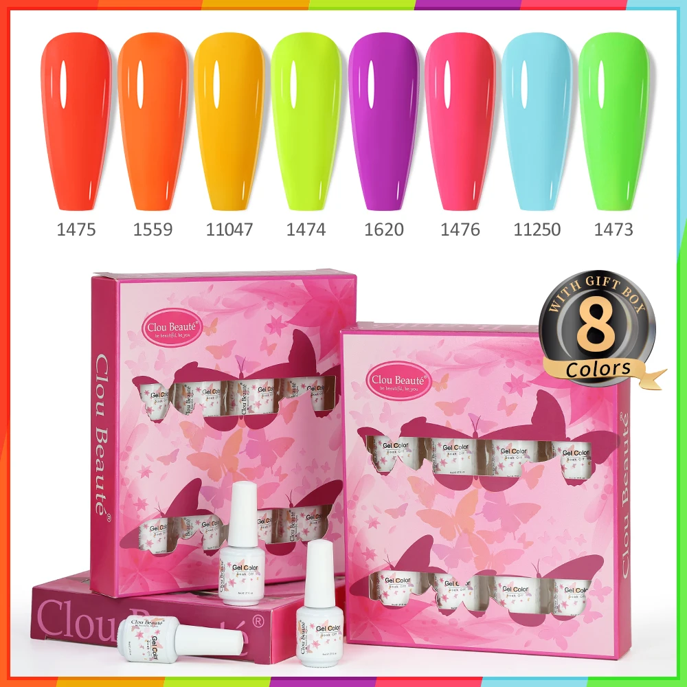 Clou Beaute 8ML Nail Art coffret cadeau printemps été Macaron couleur Gel vernis ongles manucure couleur Pastal Gel Semi Permanent