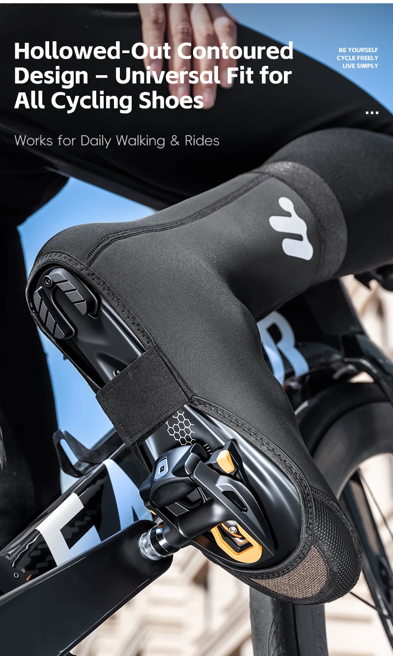 WEST BIKING Winter-Fahrradschuhüberzieher, Thermo-Fleece, winddicht, Neopren-Überschuhe, für kaltes Wetter, Rennrad- und Mountainbike-Ausrüstung – Detail 7