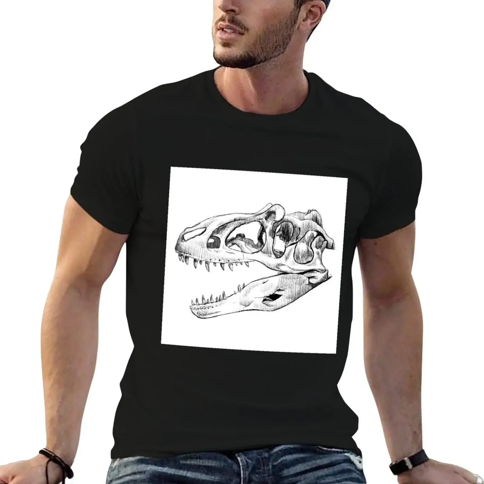 Allosaurus skull T-Shirt customs basketball graphic tees sports fans man t shirt tshirts for men