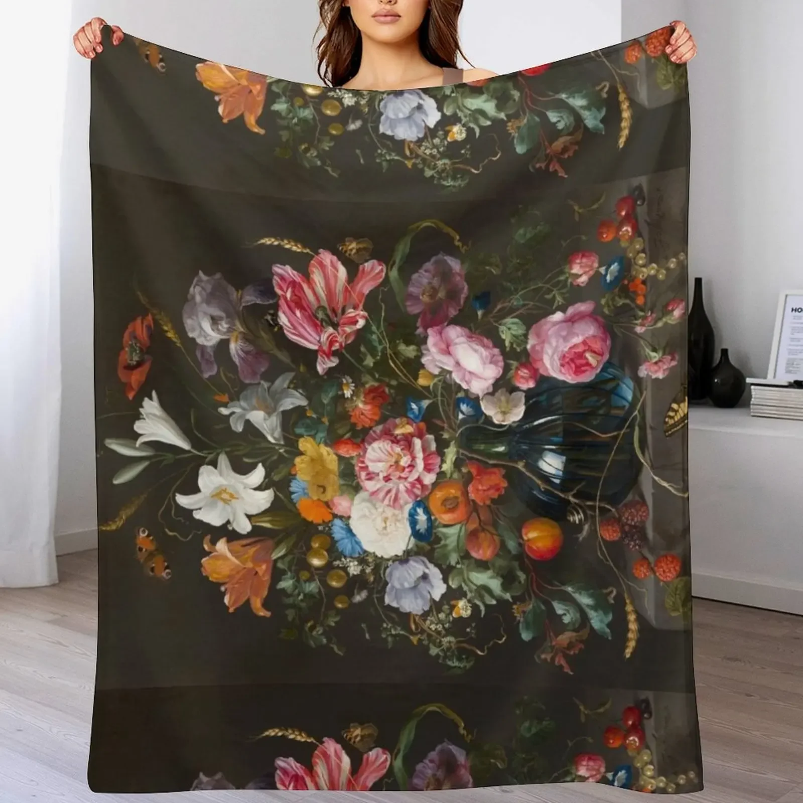 

Vase of Flowers by Jan Davidsz. de Heem Throw Blanket Bed Fashionable manga Weighted For Baby Blankets