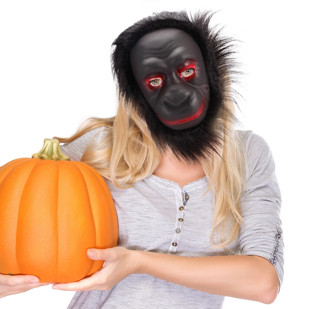 

3pcs Animal Chimpanzee Soft Durable Funny Chimpanzee Mask Halloween Festival Party Decor Costume Accessory