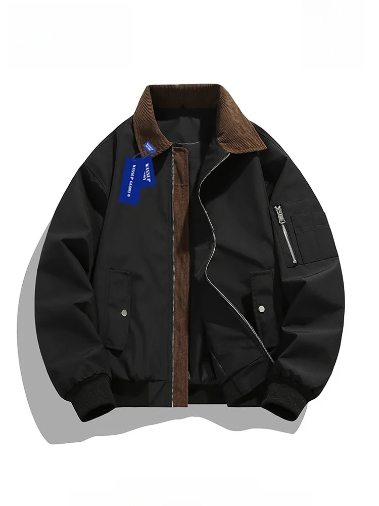 

Wassup Glory American Sle Pilot Jaet Men's Faionable Nas Wind Collar Early Autumn Workwear Outerwear Polyester Fiber
