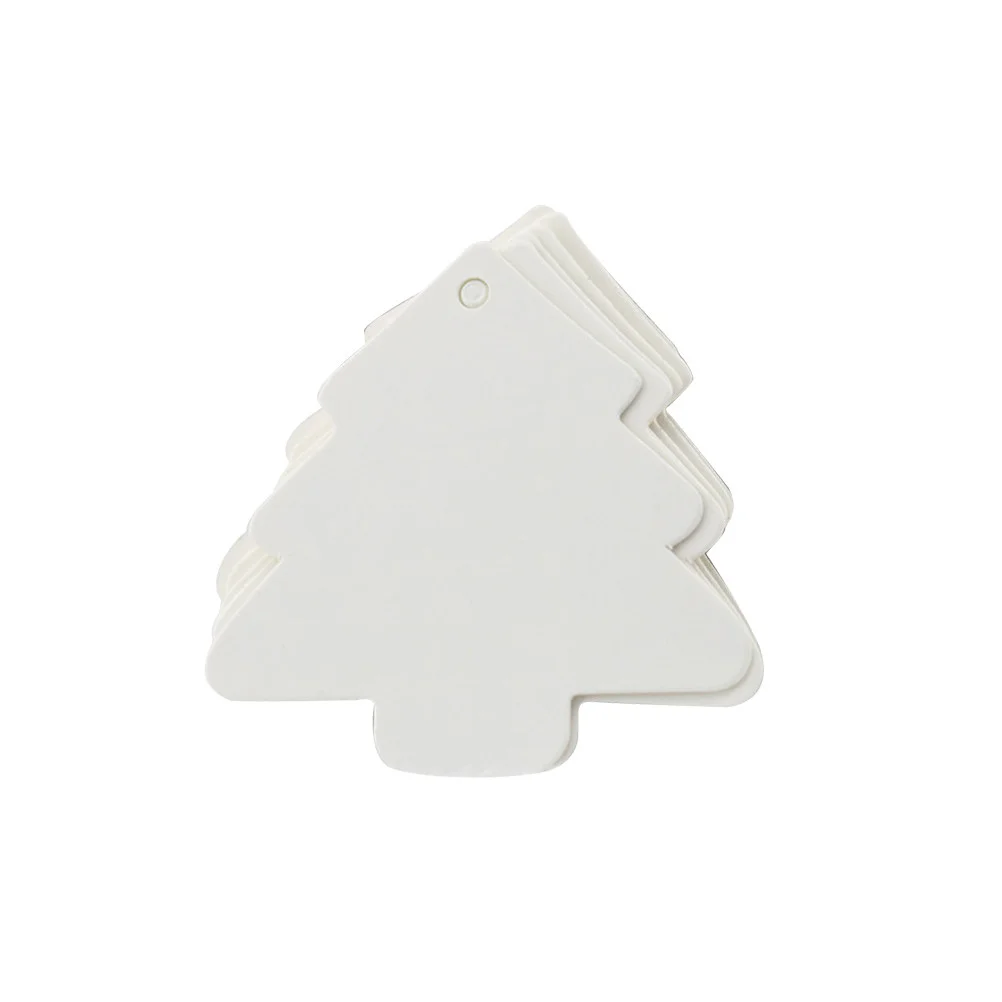 50 Pcs Decorate Artificial Christmas Tree White Presents Tags Kraft Paper Labels Pendants