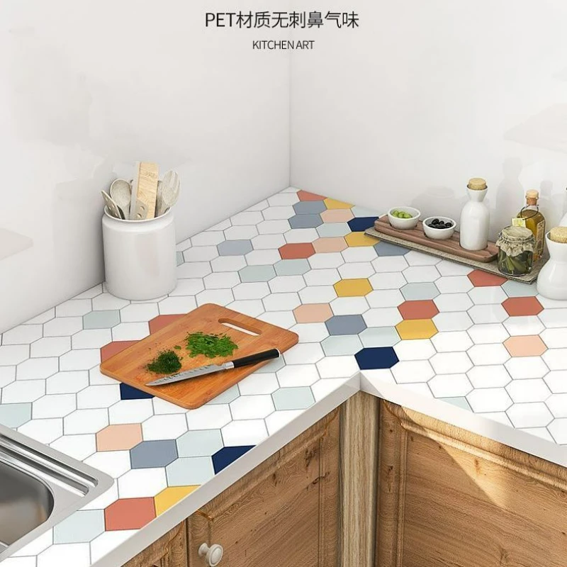 Kitchen Stickers Waterproof, Oil-proof and High Temperature Self-adhesive Wallpaper Thickened Household Grease-proof Paper