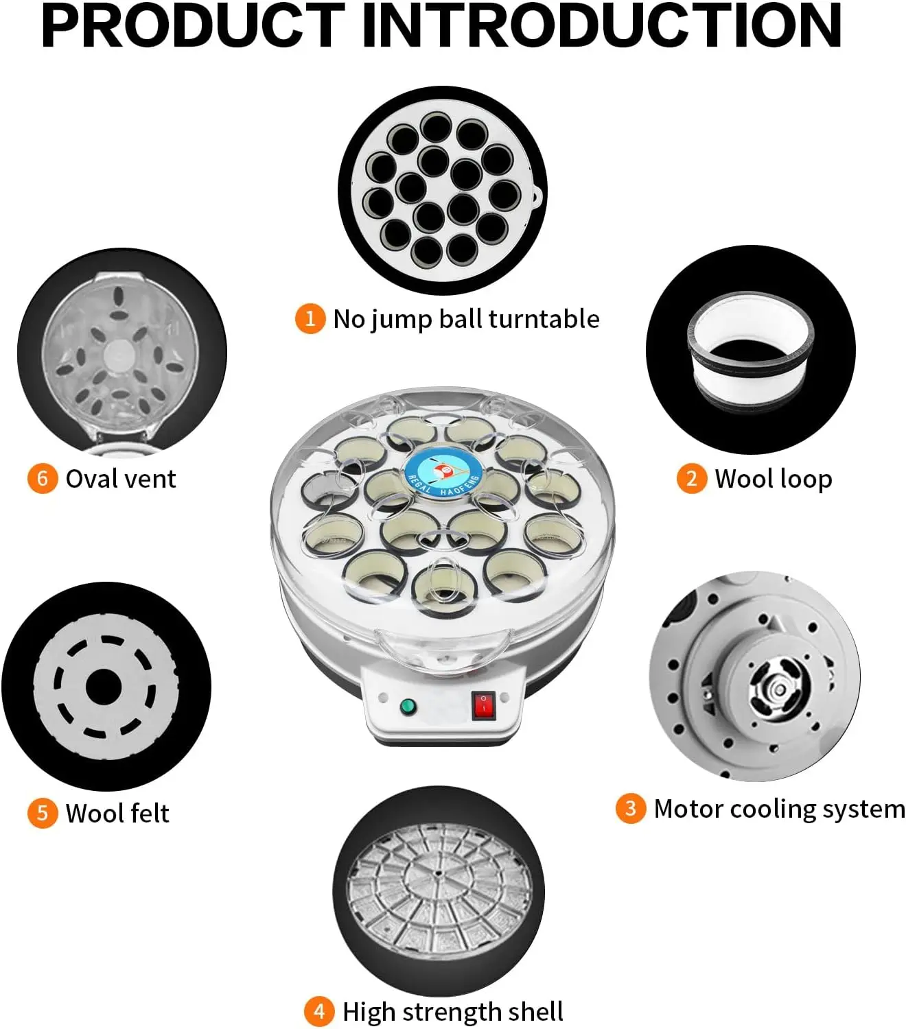Cueelf 110V 180W ABS+PC Maszyna do polerowania i mycia kulek bilardowych, czyszczenia i polerowania kulek bilardowych
