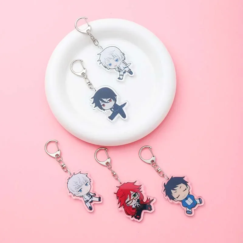 Anime Black Butler Acrylic keychain accessaries Cartoon funny Bag Pendant cute creative bag charm Car Keyring Friends Fans Gifts