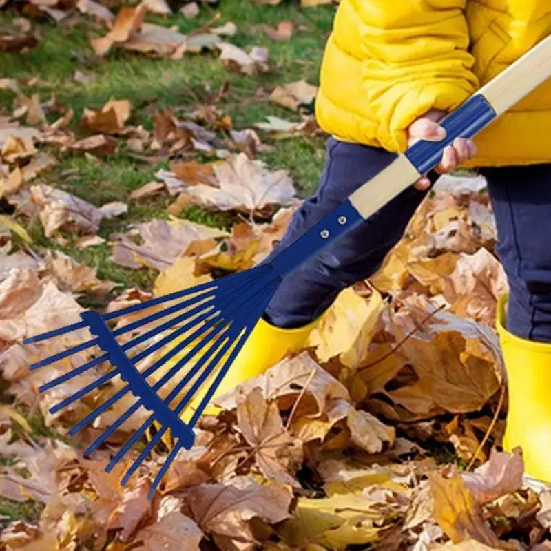 Lawn Rakes For Leaves Garden Wooden Handle Children's Rake Kit Kids Lawn Rakes With Detachable Wooden Handle For Outdoor