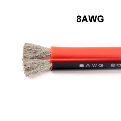 Hochtemperatur-verzinntes Kupferkabel, 2-adrig, Silikonkabel, Rot-Schwarz, 30 28 26 24 22 20 18 16 14 12 10 8 AWG für Kfz-LED-Beleuchtung