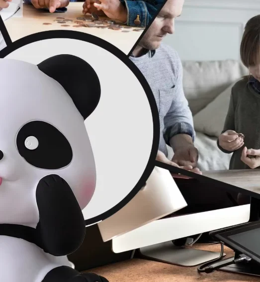 Coin Bank for Kids Panda Shape Kids Coin Saving Bank Quick Retrieval Wide-Opening Ornament for Children Students Teens Boys