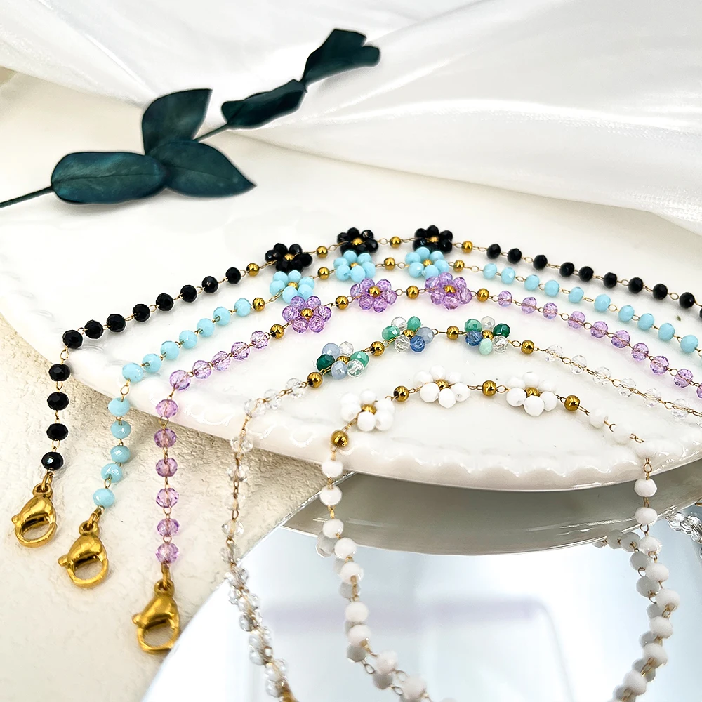 New Fashion Stainless Steel Braided Crystal Bracelet, Multi-color Bracelet for DIY Jewelry Accessories Bracelet Decoration Chain
