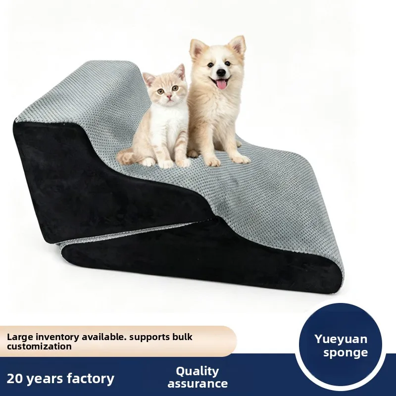 Indoor High Density Foam Pet Stairs Small Medium Dogs Straight Three Step Climbing Platform Washable Cover X Cm Bedside Sofa