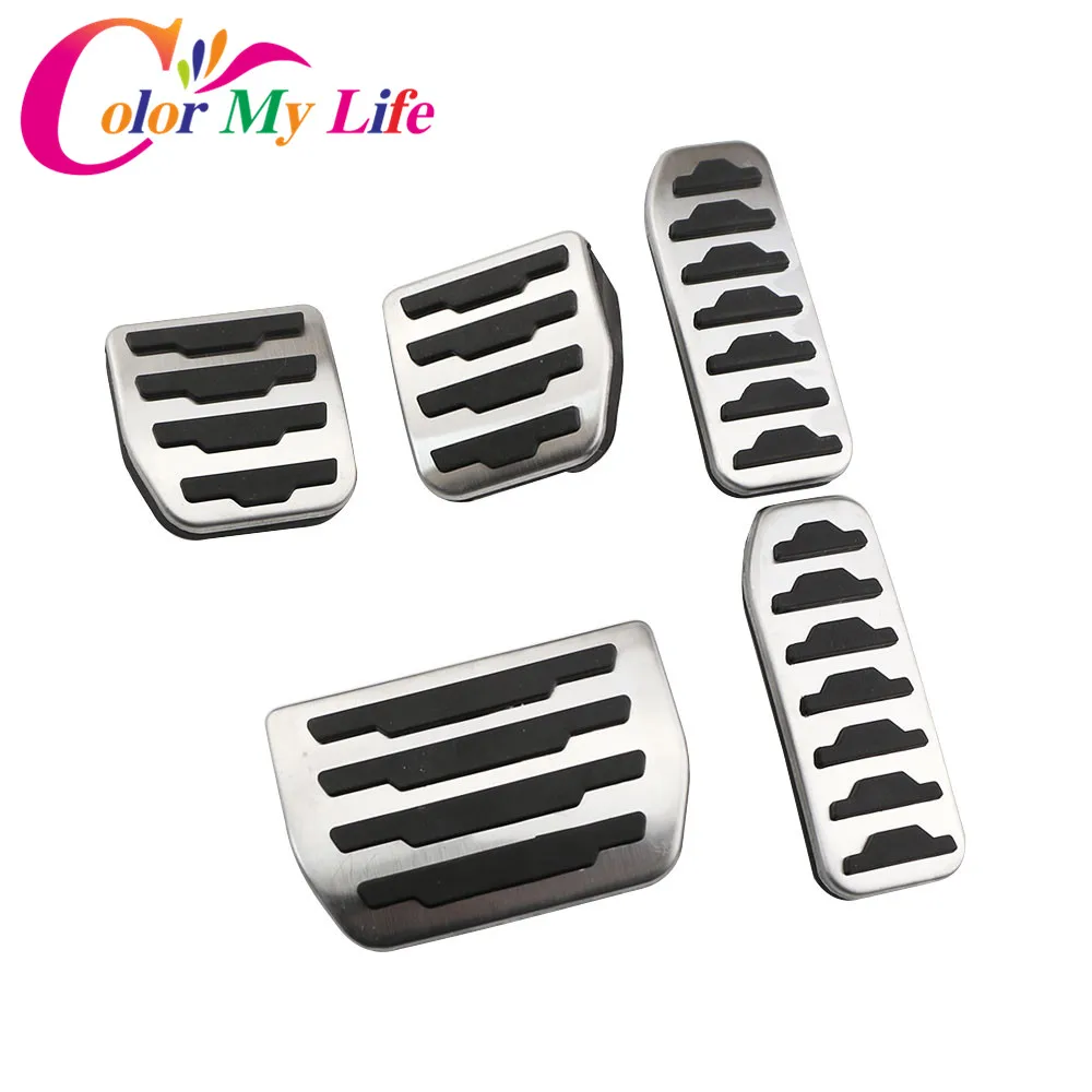 Color My Life Car Stainless Steel and Rubber Gas Fuel Pedal Brake Pedals for Jaguar F-Pace F Pace XE Auto Accessories