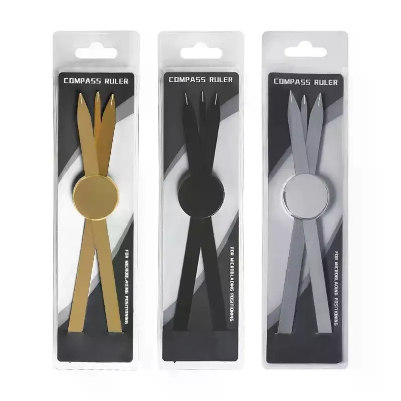 

Silver/Gold/Black Microblading Balance Compass Ruler Tattoo Positioning Ruler Eyebrow Design Golden Ratio Ruler Tattoo Tool