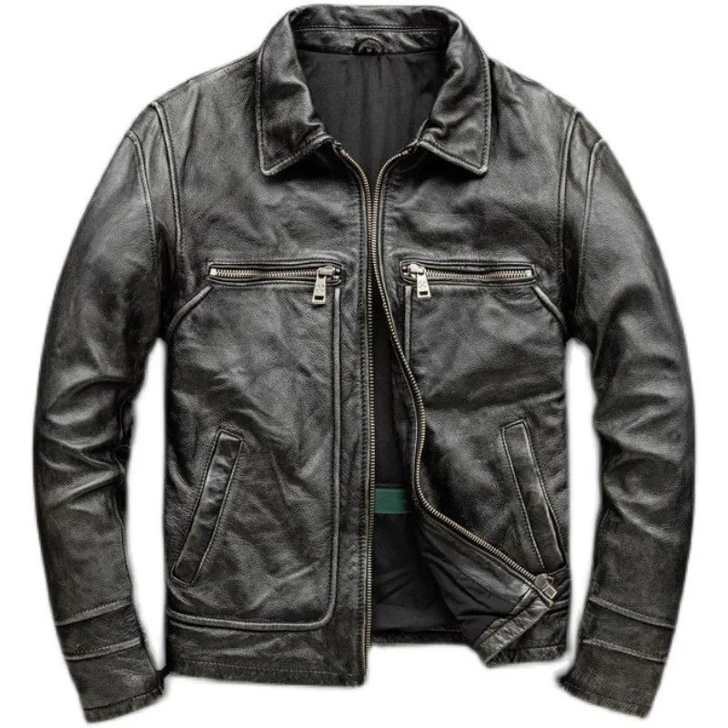 

The leather makes man cool and stylish Pure cowhide is versatile