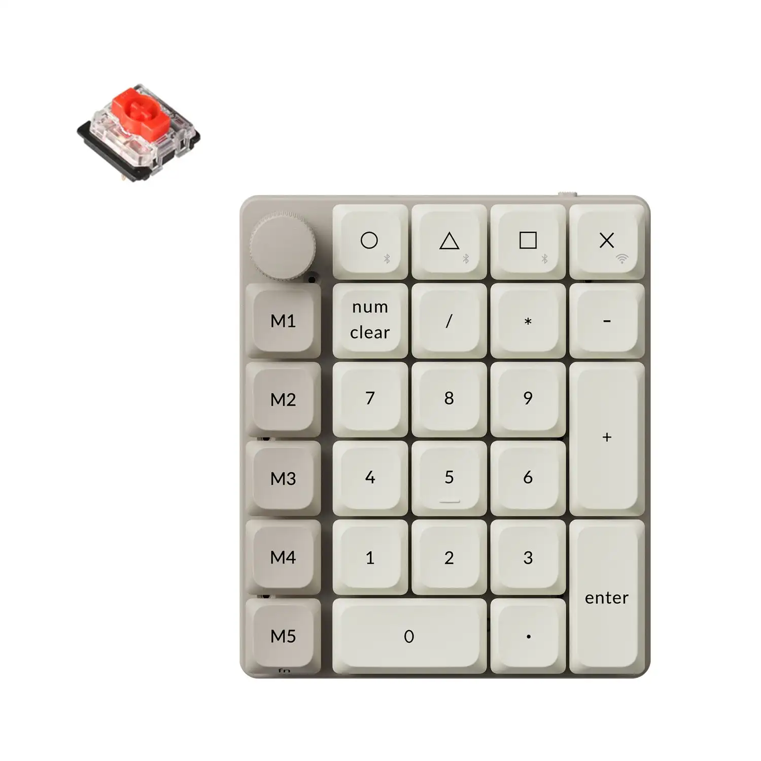 Keychron K0 Max Biały/Retro QMK Bezprzewodowy Niestandardowy Numeryczny Klawisz z Piankami Akustycznymi, Wymienny na Gorąco, Niskoprofilowe Przełączniki Mechaniczne — zdjęcie produktu 2