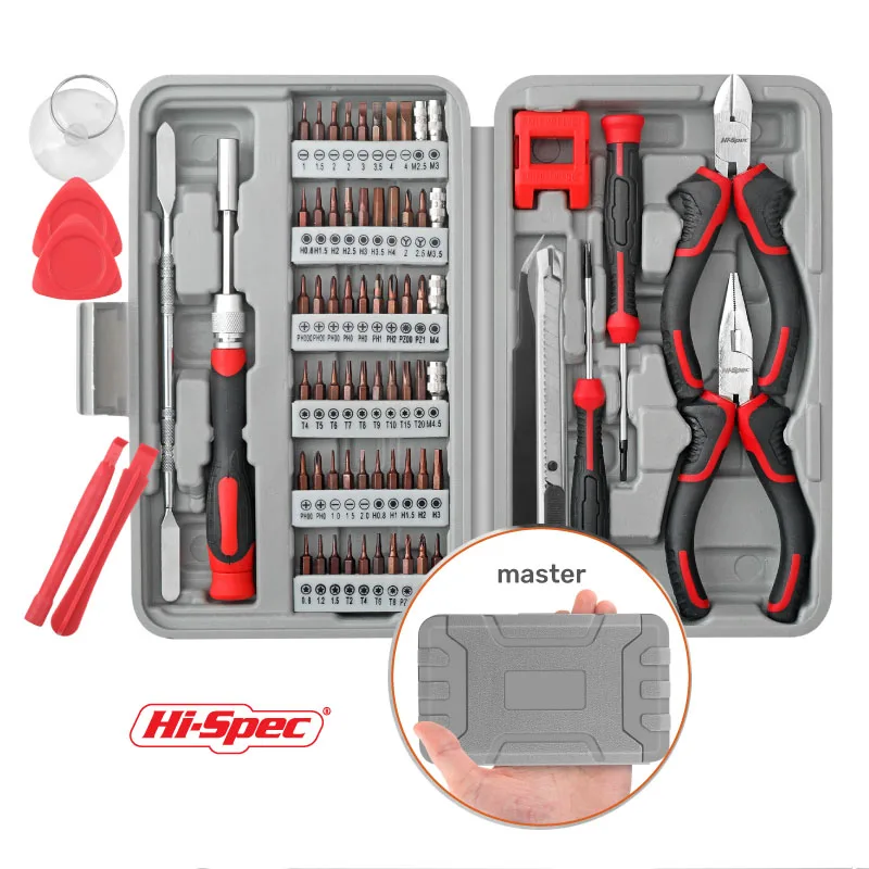 

Hi-Spec 75Pcs Precision Hand Tools Set Tweezer Woodworking Tools Combo Tools Kit Auto Repairing Tool Set Tools Box For Home Diy