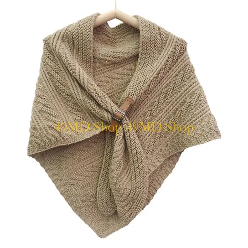 49MD Scarf Shawl Wraps For Women Shawl Buckle Shoulder Warm Bandana Pashmina Lady