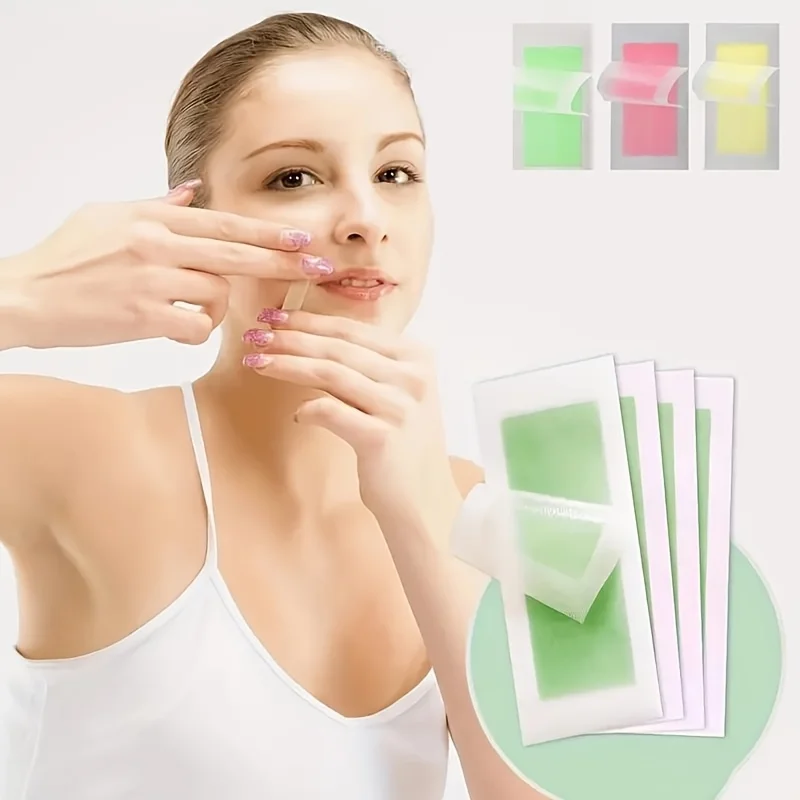 10pcs Disposable Hair Removal Wax Paper，Portable Cropped Facial Lip Hair Eyebrow Beard Beeswax Depilatory Paper