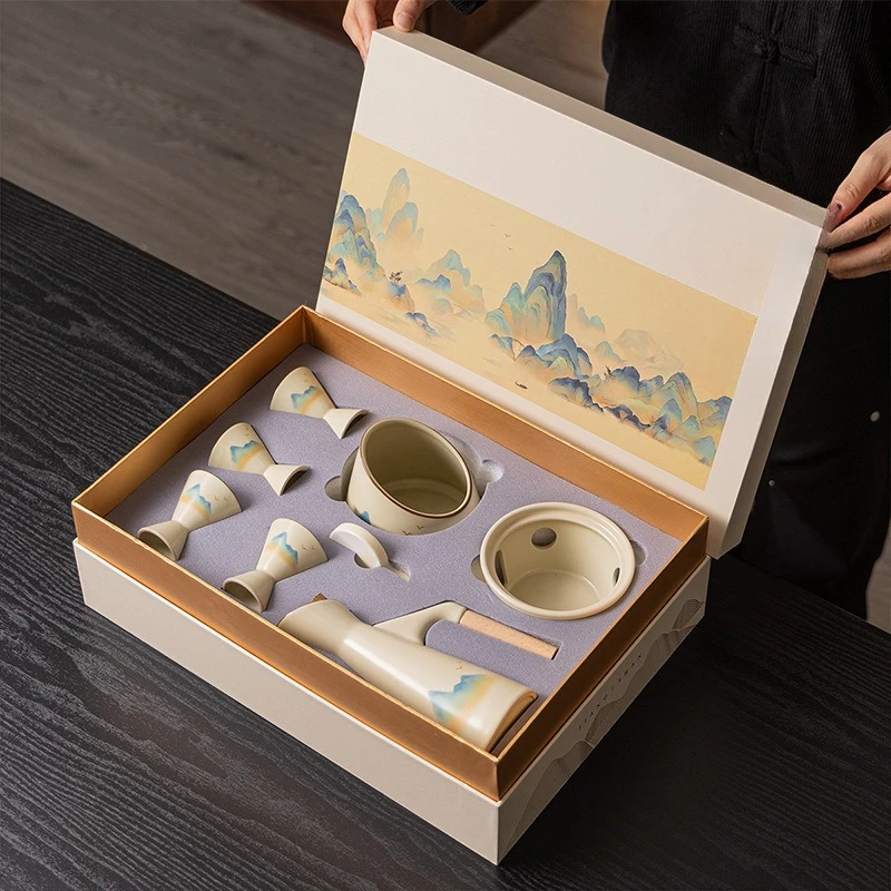 Wine warmer set, ceramic wine warmer for household use