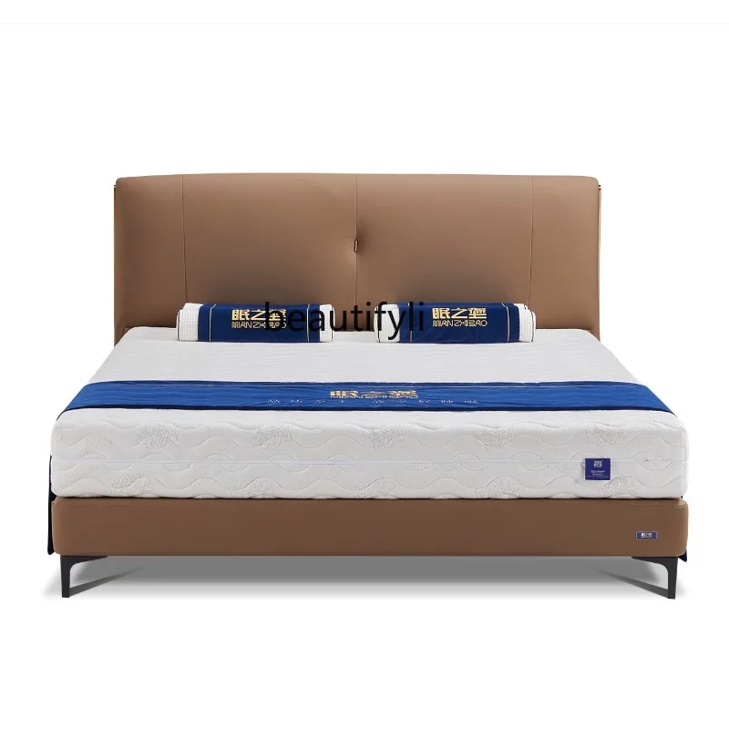 

Leather Bed Modern Minimalist Bed in Master Bedroom Marriage Bed Double Bed Edging Bed Mb211