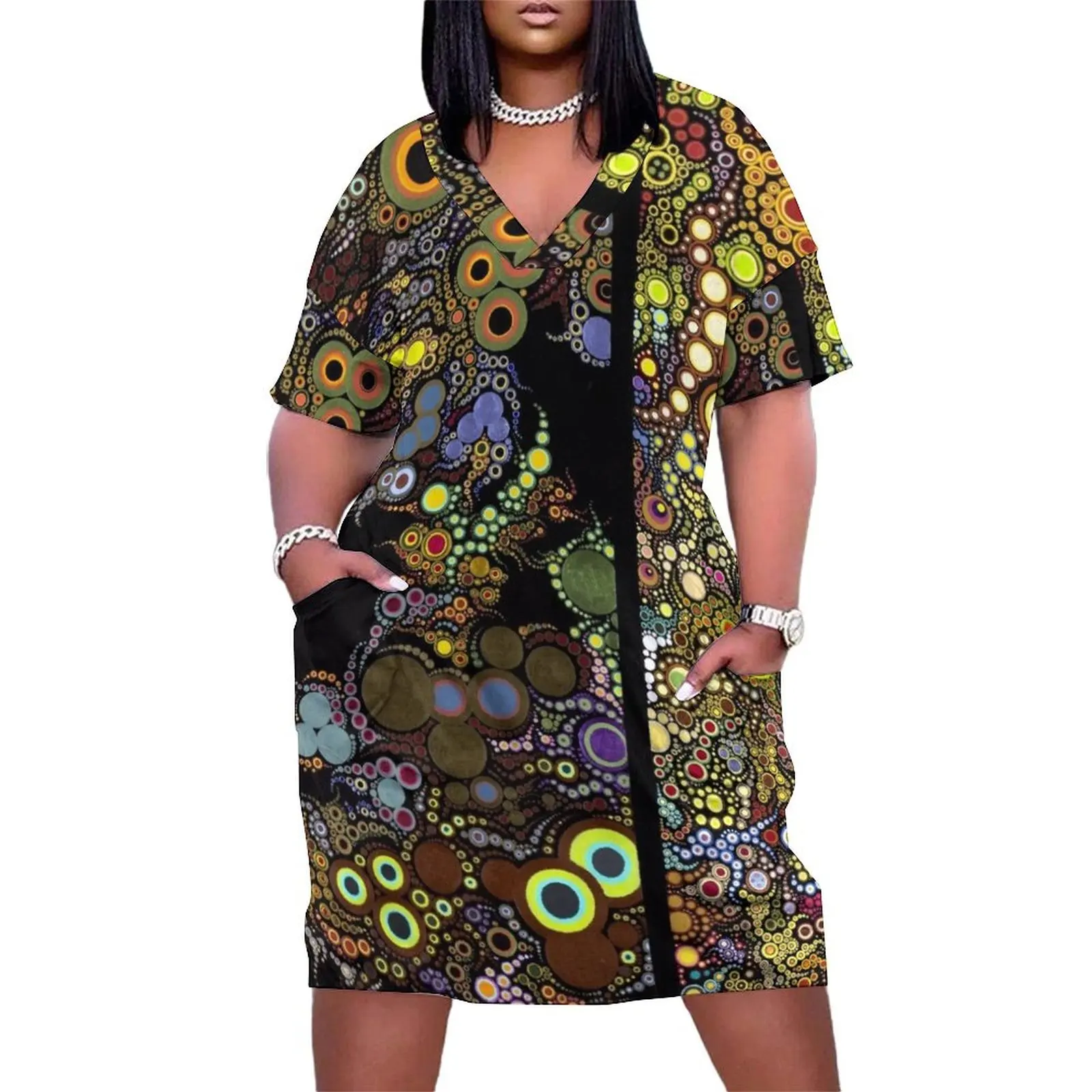 

New Normal V Loose Pocket Dress beach dress elegant women's dresses for wedding women's summer jumpsuit