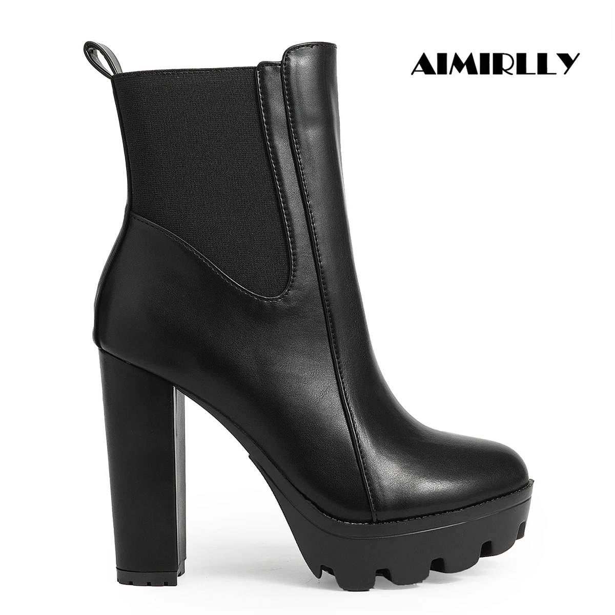 

Женские ботильоны на платформе, черные женские туфли на высоком каблуке с круглым носком, зима-осень, удобные ботильоны на блочном каблуке с полной молнией