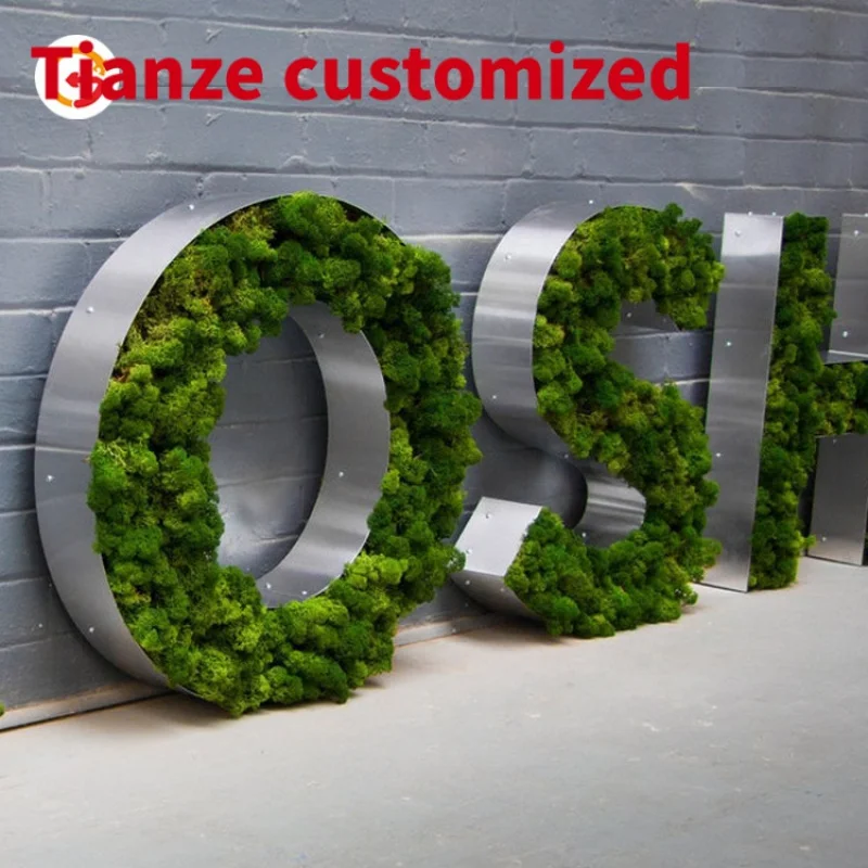 (customized)JAGUARSIGN Custom Moss Channel Signs Letter Company Moss Wall Sign Logo Interior Decoration