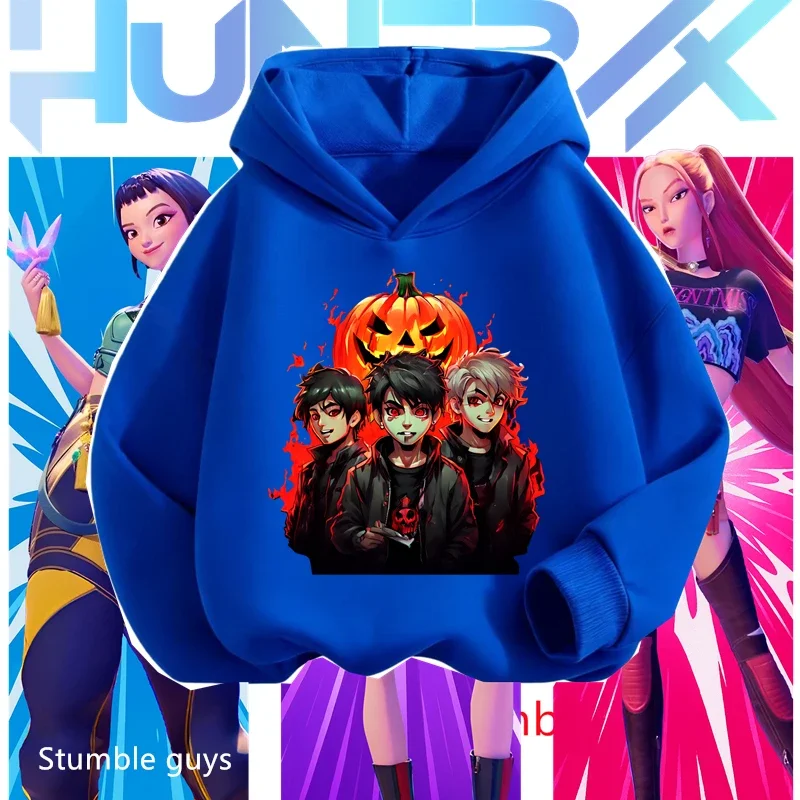 

Girls Kpop Demon Hunters Hoodie Kids Halloween Sweatshirt Warm Soft Comfortable Anime Print Pullover Hoodie​
