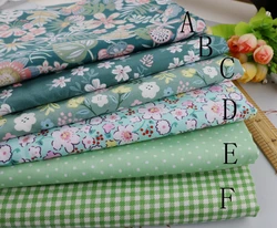 Delicate (50cmx50cm) Green Fat Quarter Bundle 100% cotton Fabric Quilting fabric Home Textile Bedding Sewing Doll Cloth DIY