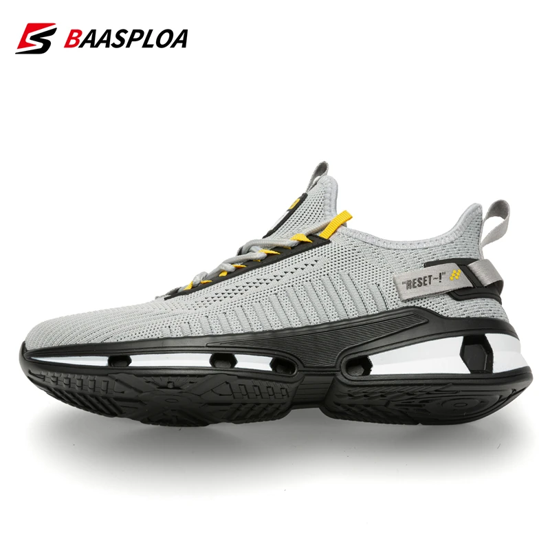 Baasploa-Tênis de corrida de malha leve masculino, tênis respirável, sapatos de caminhada com cordões, sapatos masculinos casuais, designer de moda ao ar livre, novo