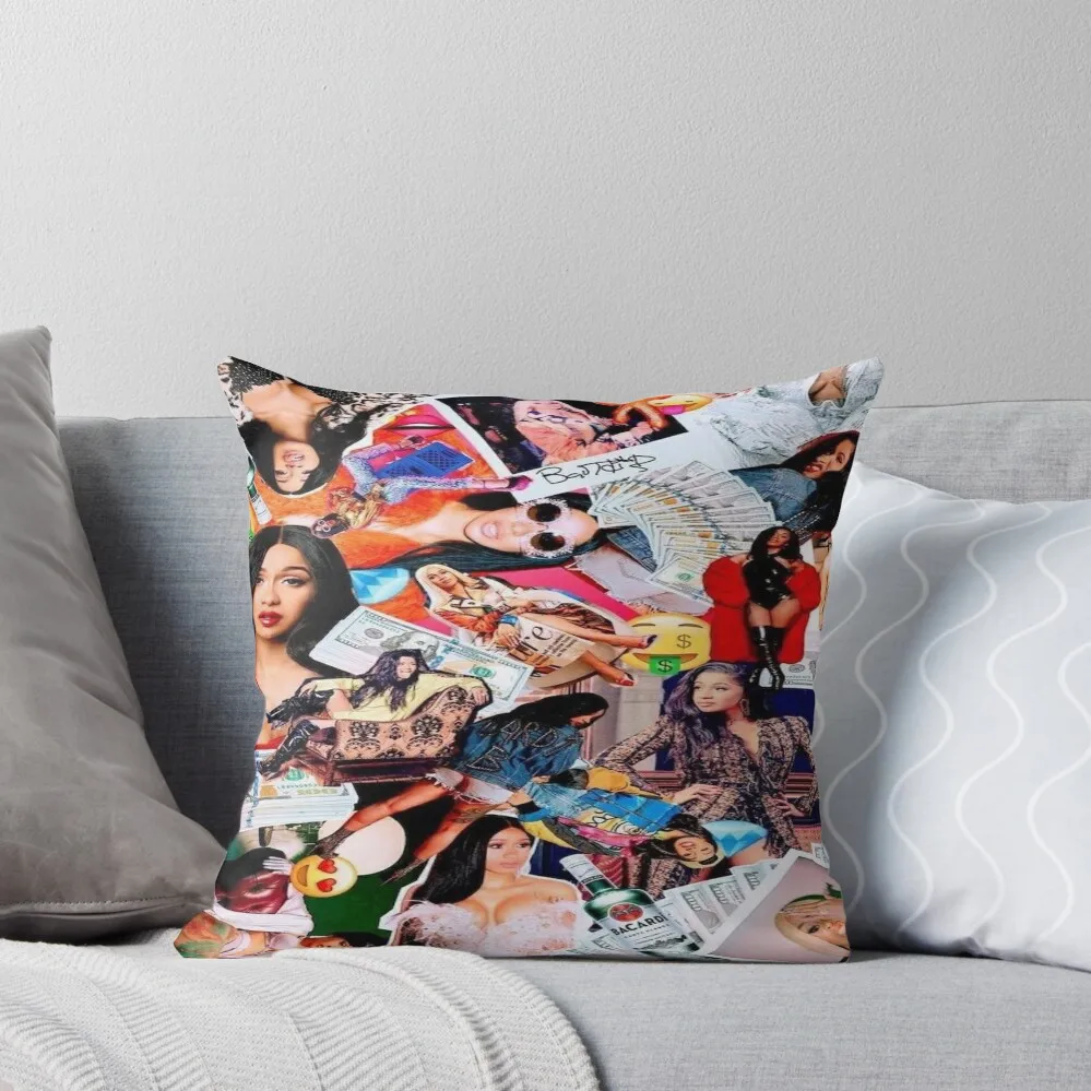 cardi b Throw Pillow Sofa Cushion Christmas Covers For Cushions anime girl Pillows Aesthetic pillow